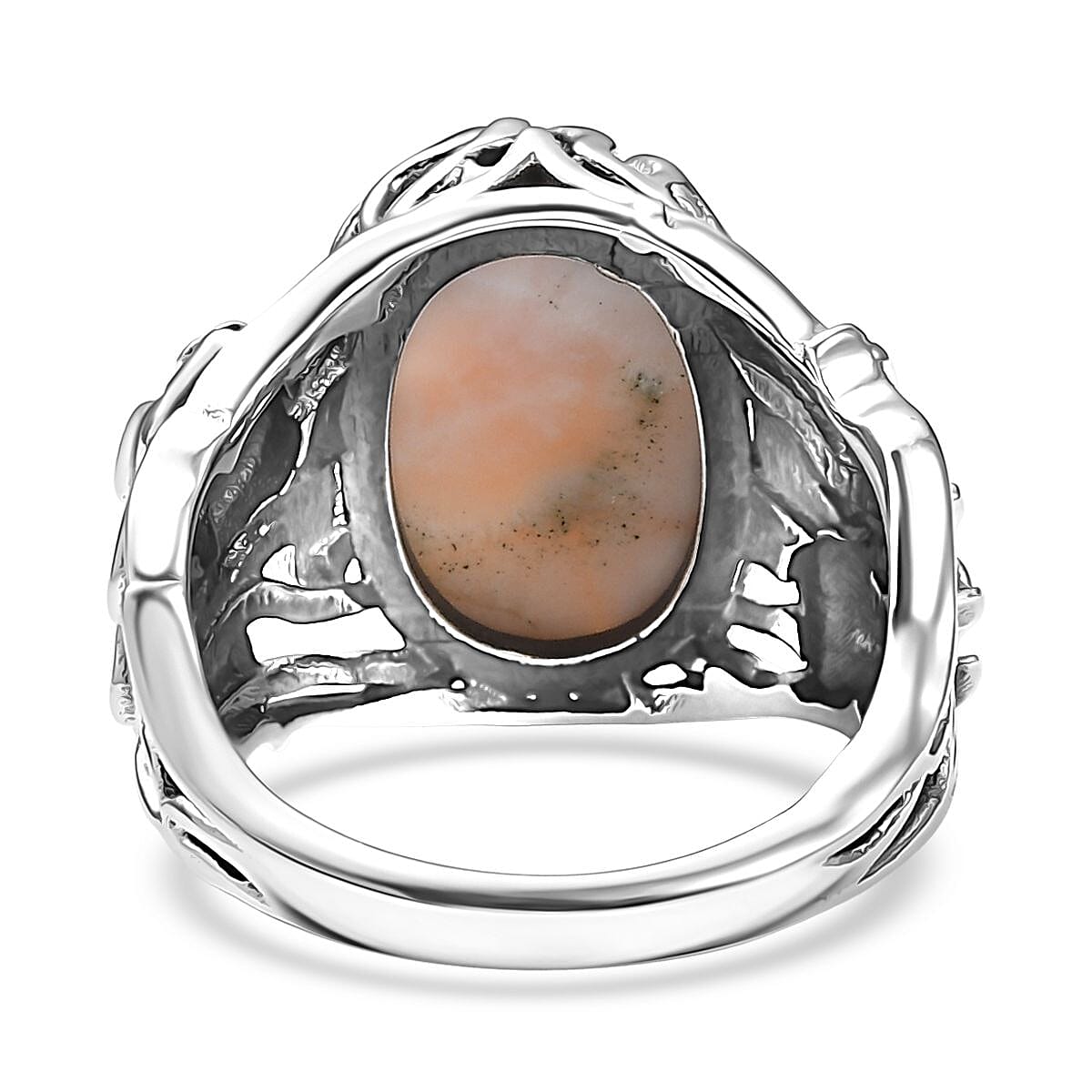 D'Joy Artisan Crafted Pink Natrolite 7.65 ctw Fish Ring in Sterling Silver (Size 7.0) image number 4