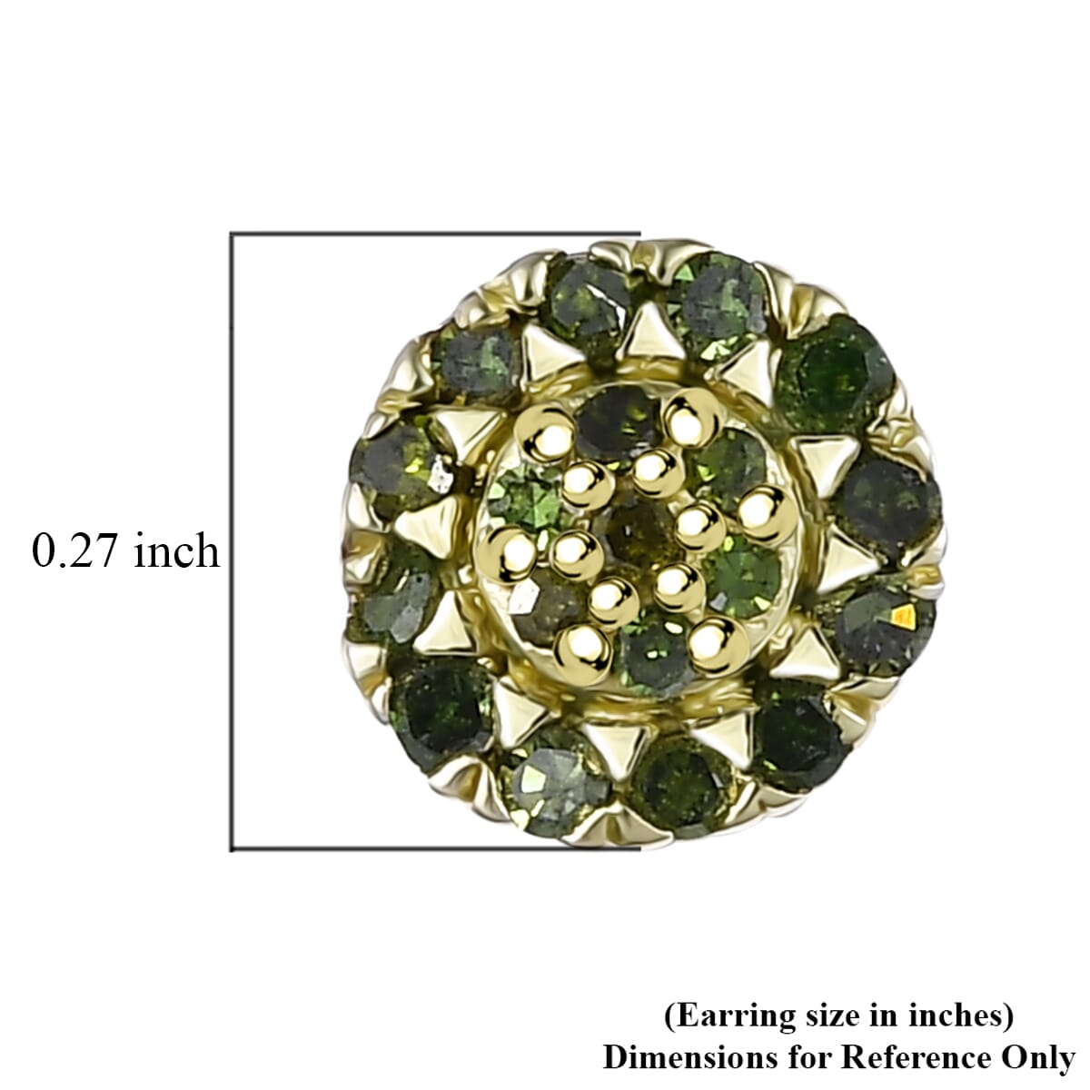 D'Joy Green Diamond 0.23 ctw Bloomig Flower Stud Earrings in Rhodium Over Sterling Silver image number 5