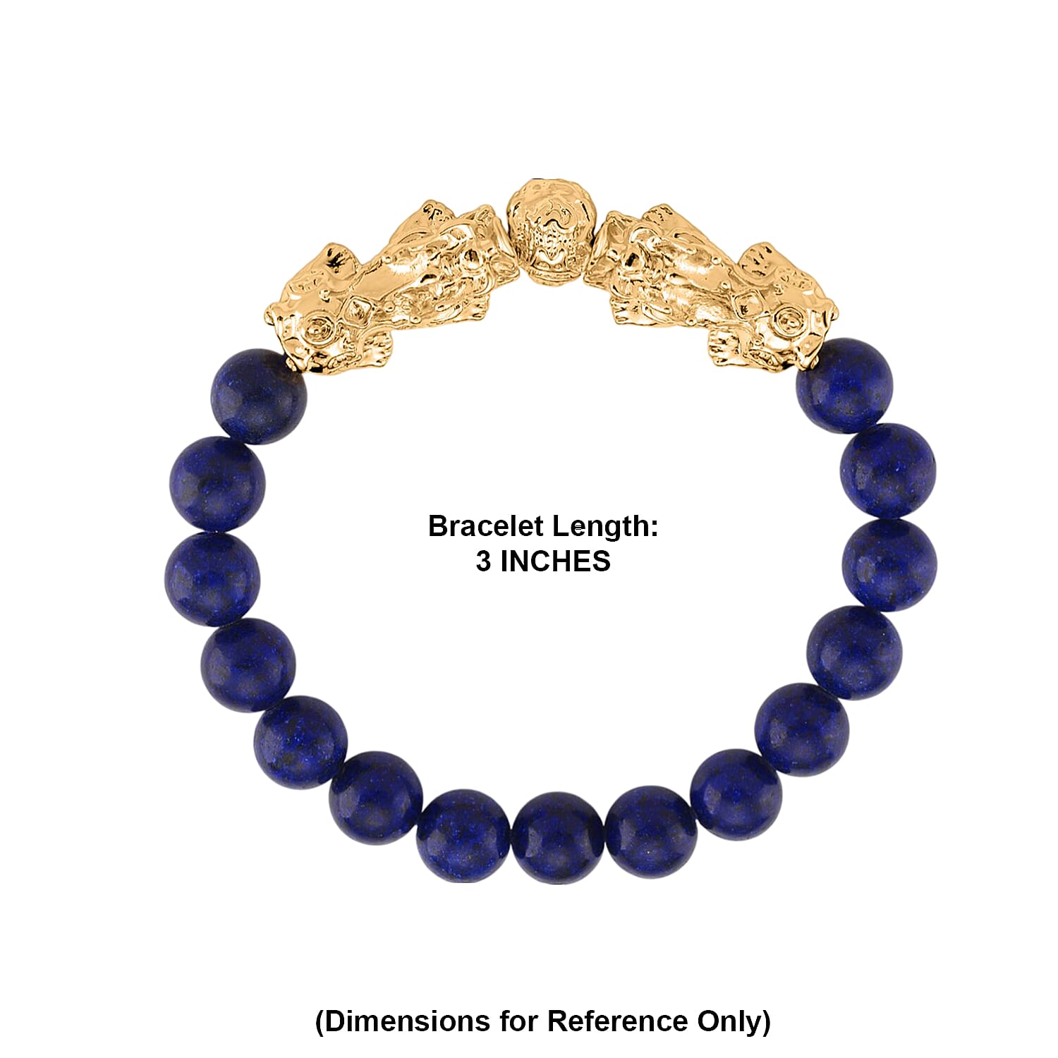 Lapis Lazuli 150.00 ctw Bracelet (Adjustable) in Goldtone