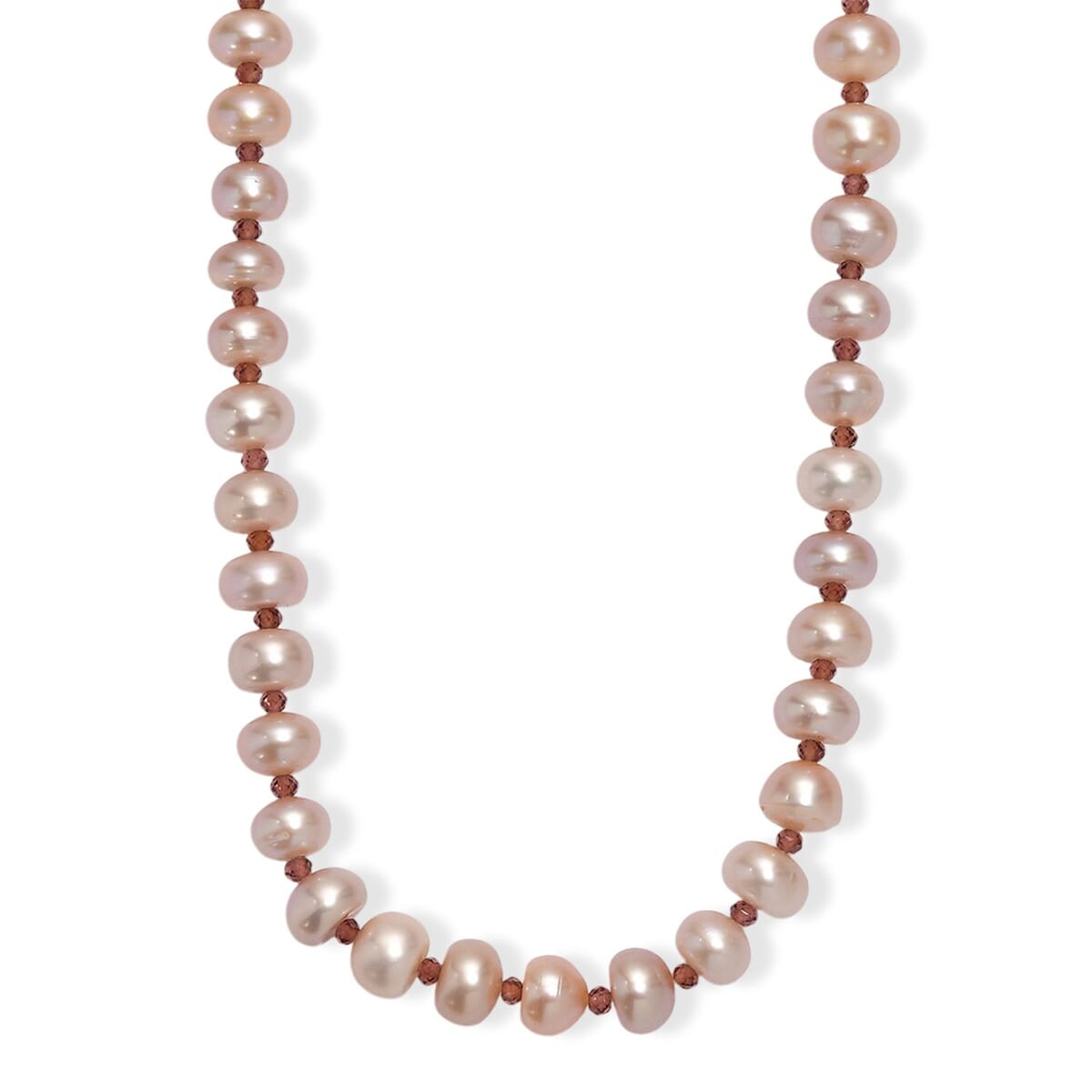 Pink Freshwater Pearl and Orissa Rhodolite Garnet 10.00 ctw Necklace in 18K Vermeil Rose Gold Over Sterling Silver 18 Inches image number 0