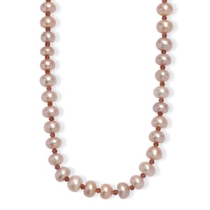 Pink Freshwater Pearl and Orissa Rhodolite Garnet 10.00 ctw Necklace in 18K Vermeil Rose Gold Over Sterling Silver 18 Inches
