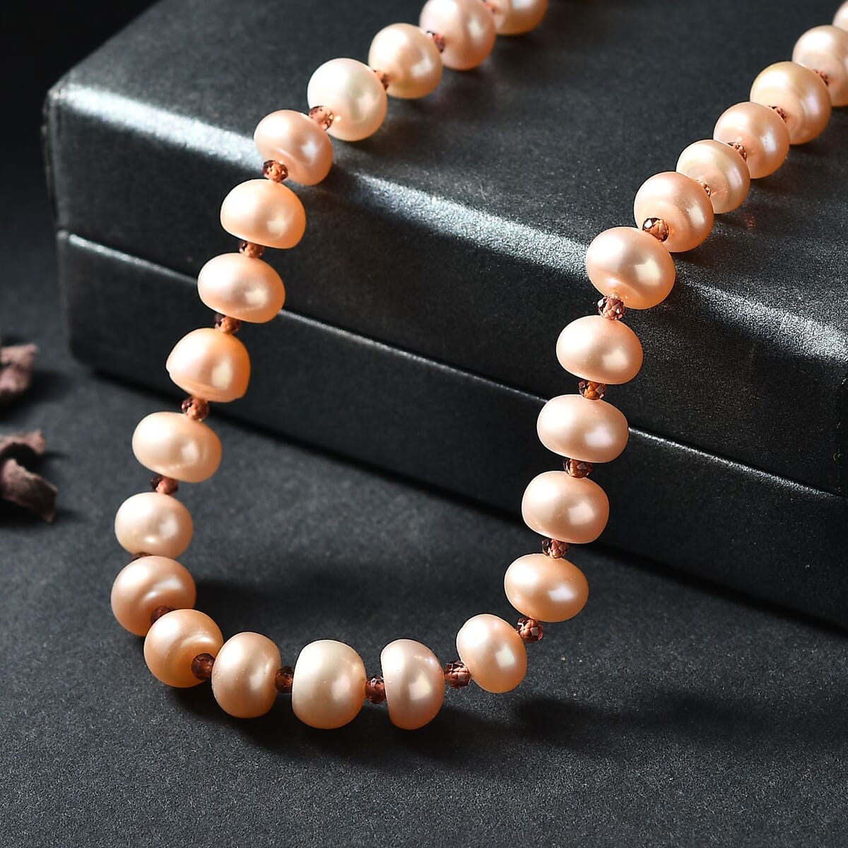 Pink Freshwater Pearl and Orissa Rhodolite Garnet 10.00 ctw Necklace in 18K Vermeil Rose Gold Over Sterling Silver 18 Inches image number 1