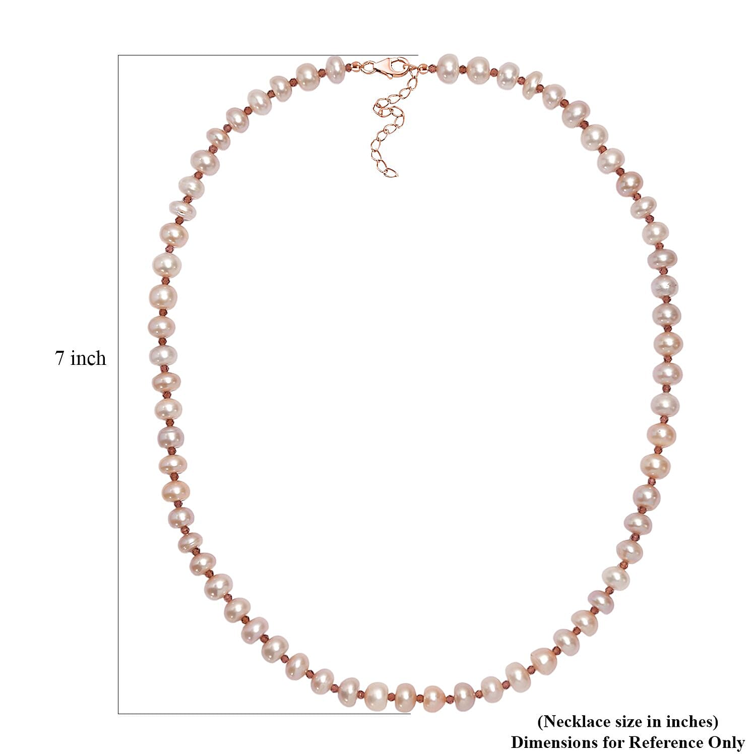 Pink Freshwater Pearl and Orissa Rhodolite Garnet 10.00 ctw Necklace in 18K Vermeil Rose Gold Over Sterling Silver 18 Inches