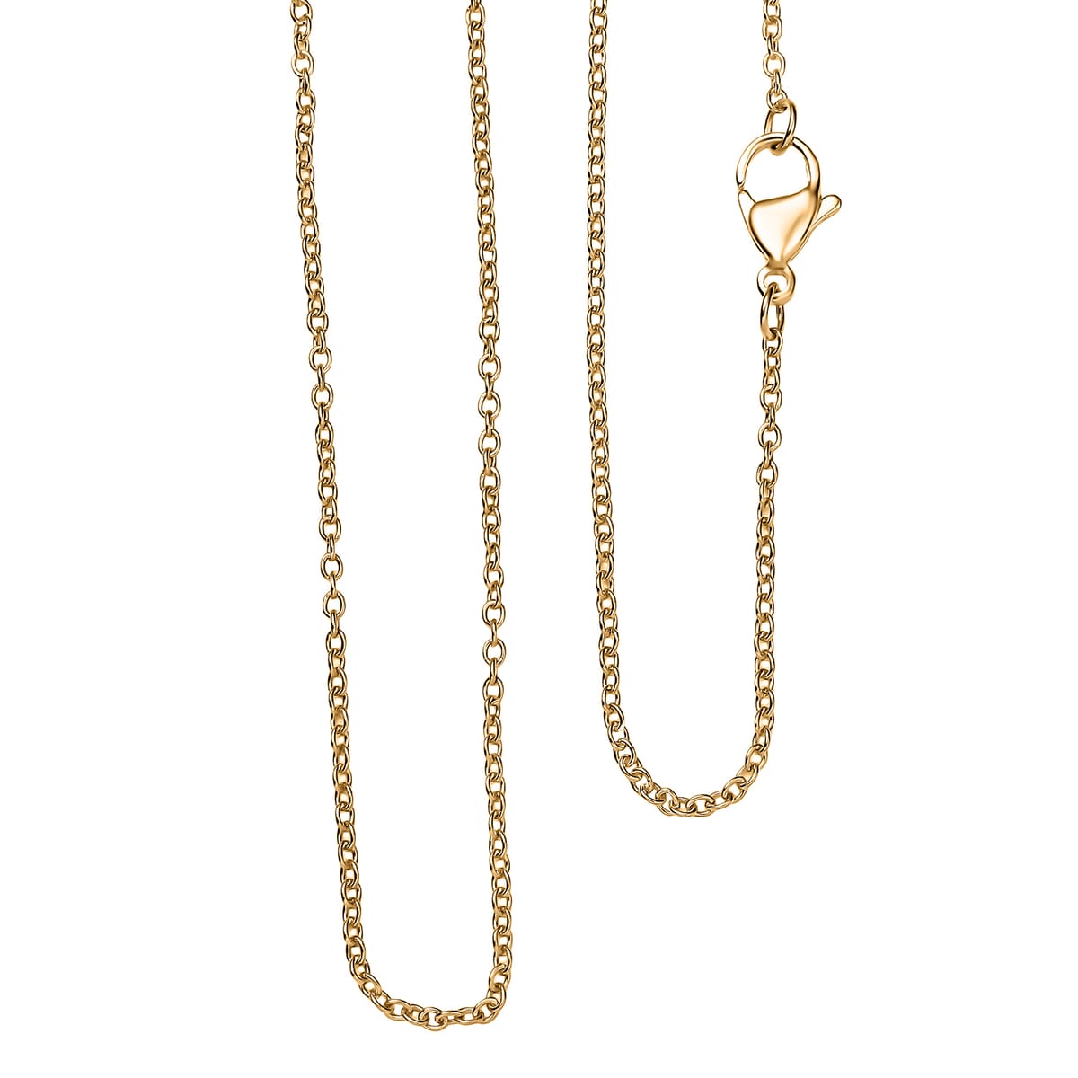 Cable Chain in ION Plated YG Stainless Steel 20 Inches image number 0