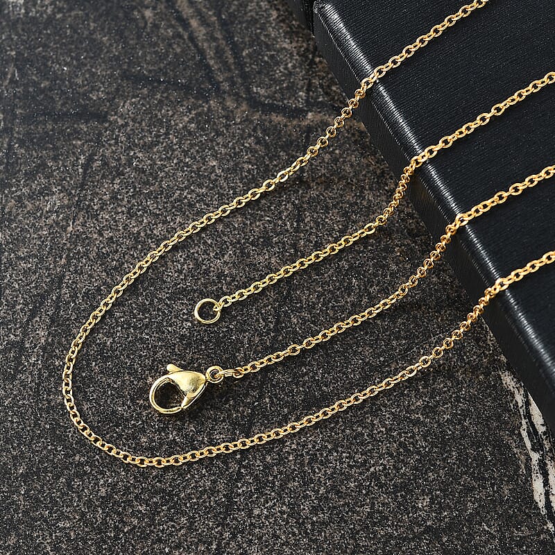 Cable Chain in ION Plated YG Stainless Steel 20 Inches
