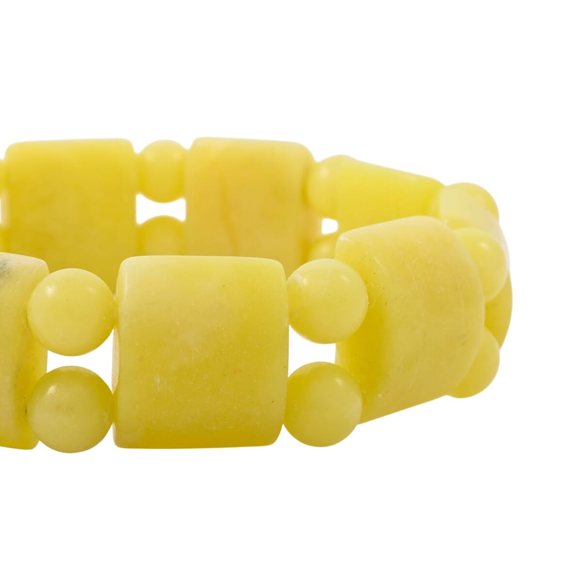 Olive Jade 145.05 ctw Tanker Stretch Bracelet (6-7In) image number 2