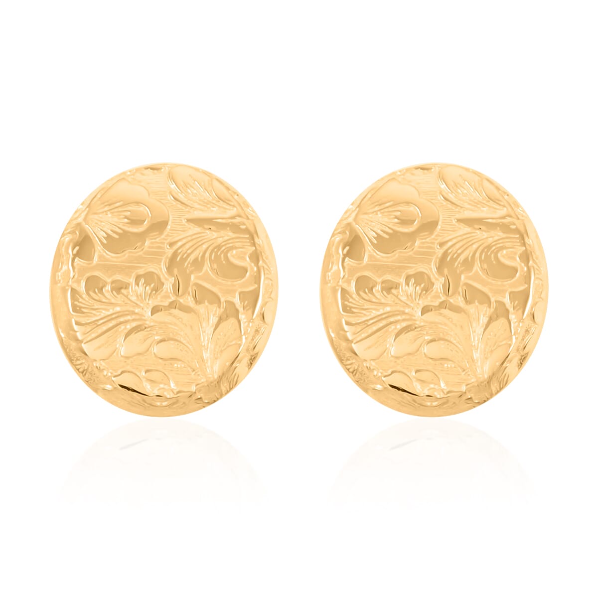 Italian Antique Stencil Earrings in 10K Yellow Gold 2.6 Grams image number 0