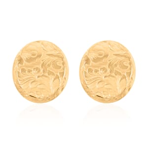 Italian Antique Stencil Earrings in 10K Yellow Gold 2.6 Grams