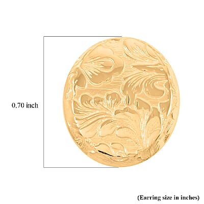 Italian Antique Stencil Earrings in 10K Yellow Gold 2.6 Grams
