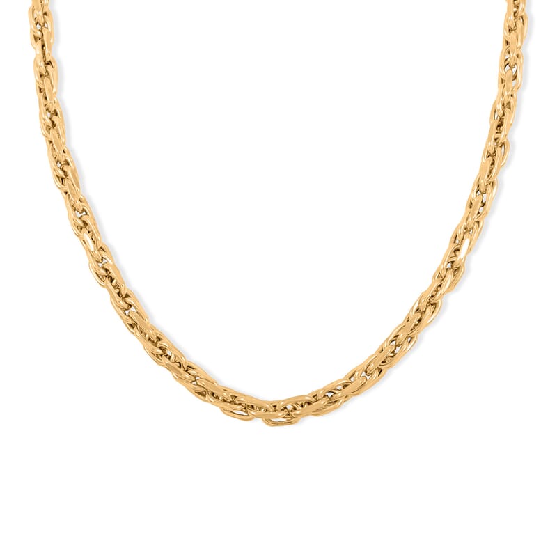 Italian 4mm Florentine Torchon Chain Necklace in 10K Yellow Gold 7.74 Grams 20 Inches