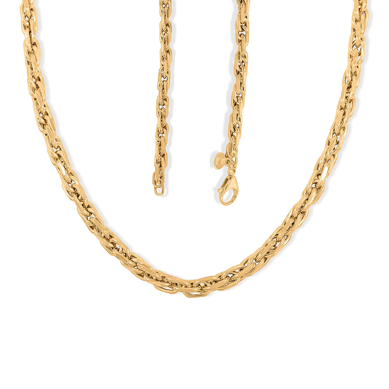 Italian 4mm Florentine Torchon Chain Necklace in 10K Yellow Gold 7.74 Grams 20 Inches