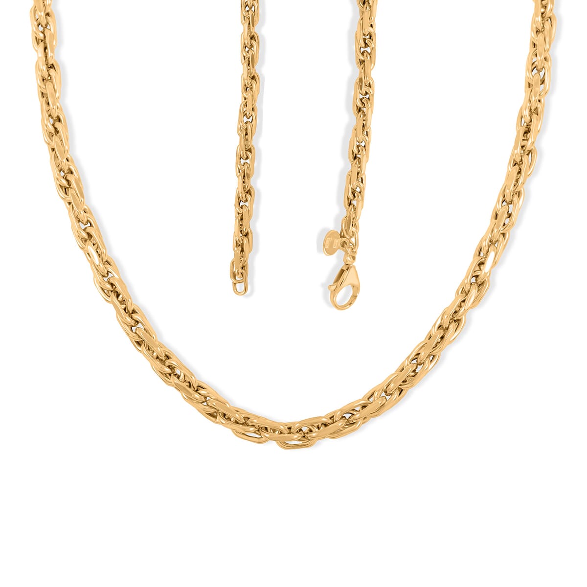 Italian 4mm Florentine Torchon Chain Necklace in 10K Yellow Gold 7.74 Grams 20 Inches image number 2