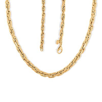 Italian 4mm Florentine Torchon Chain Necklace in 10K Yellow Gold 7.74 Grams 20 Inches