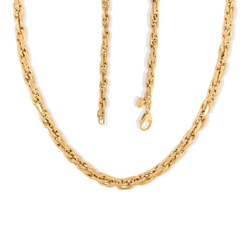 Italian 4mm Florentine Torchon Chain Necklace in 10K Yellow Gold 7.74 Grams 20 Inches