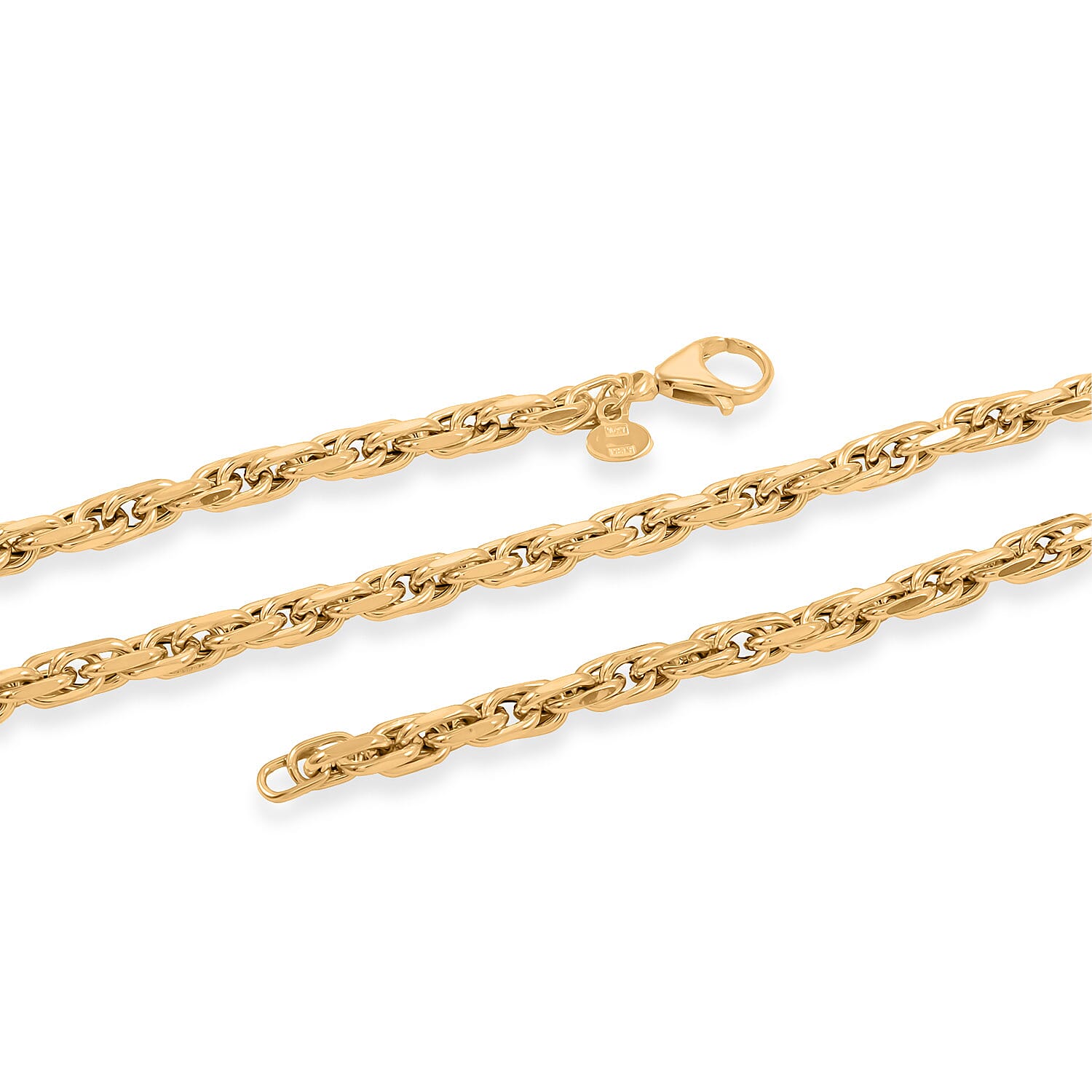 Italian 4mm Florentine Torchon Chain Necklace in 10K Yellow Gold 7.74 Grams 20 Inches