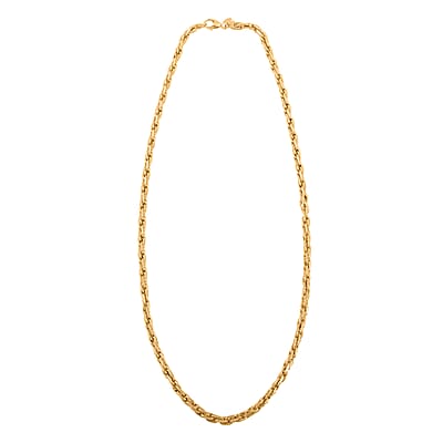 Italian 4mm Florentine Torchon Chain Necklace in 10K Yellow Gold 7.74 Grams 20 Inches