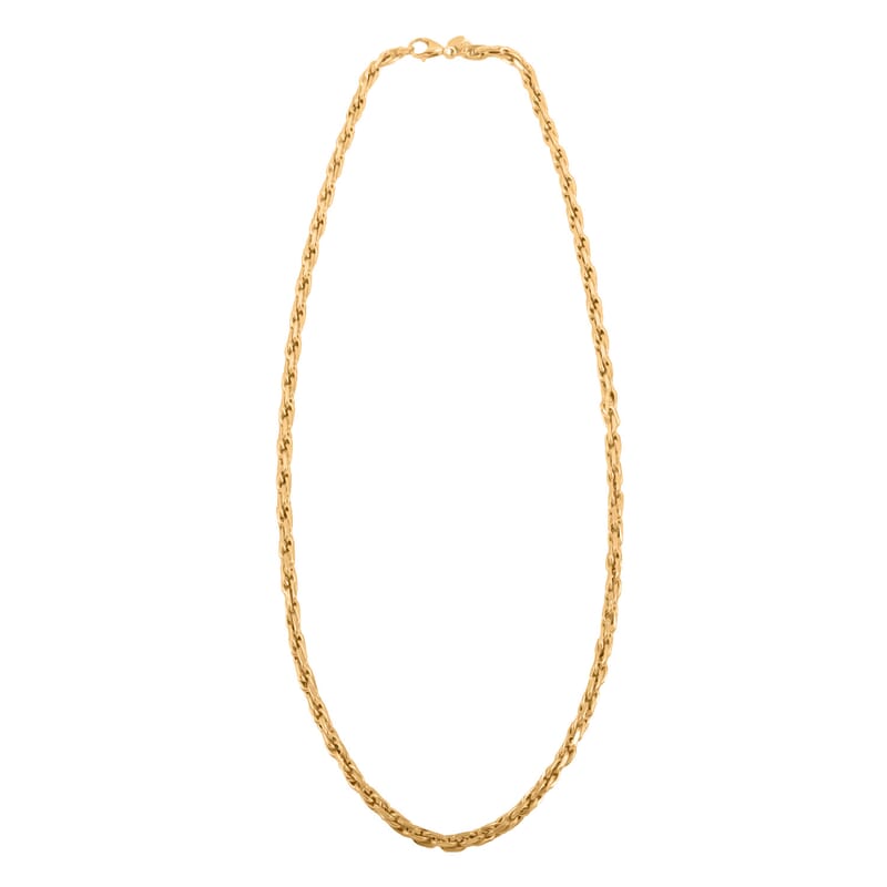 Italian 4mm Florentine Torchon Chain Necklace in 10K Yellow Gold 7.74 Grams 20 Inches