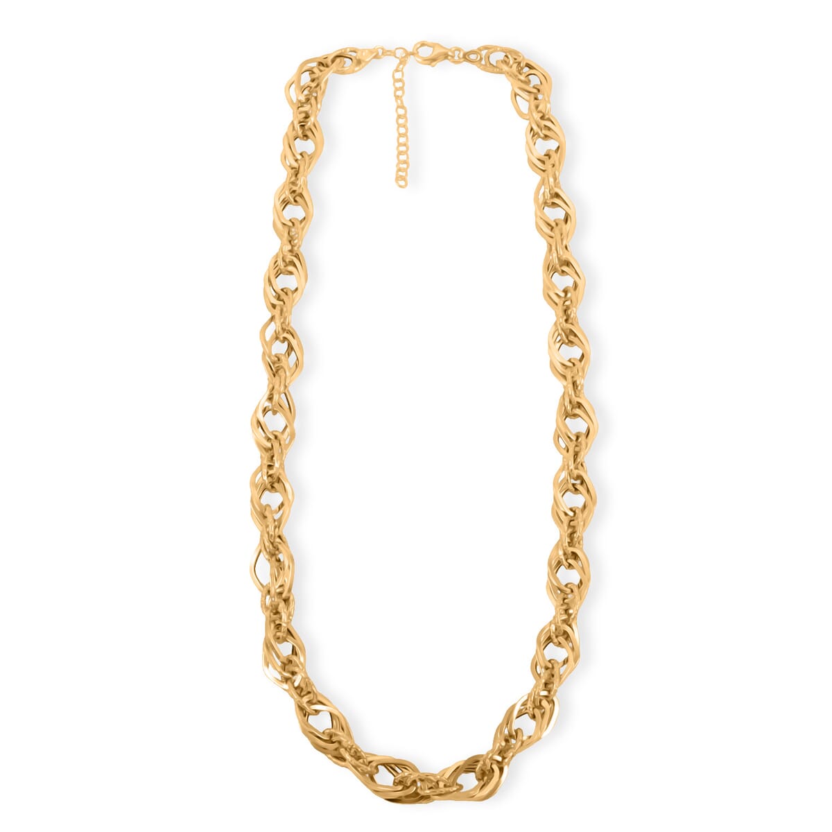 Italian Double Marquise Diamond-Cut Chain Necklace in 10K Yellow Gold 11.51 Grams 18-20 Inches image number 4