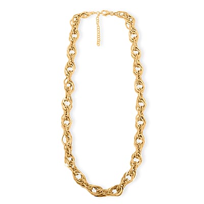 Italian Double Marquise Diamond-Cut Chain Necklace in 10K Yellow Gold 11.51 Grams 18-20 Inches