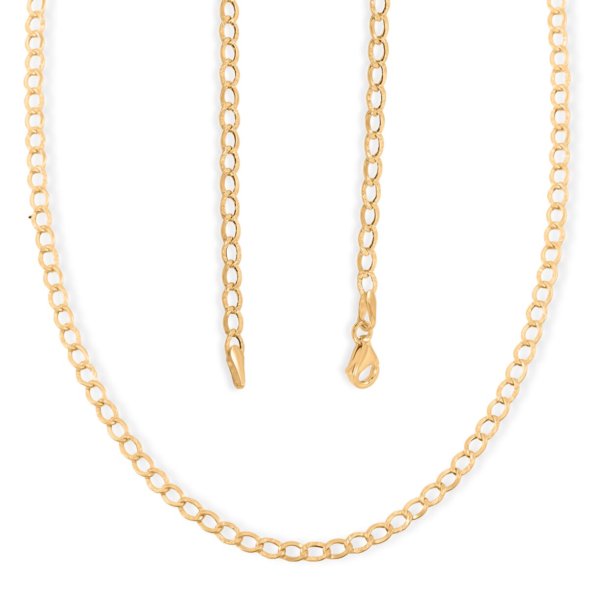 Italian Glitter Grumette Chain Necklace in 10K Yellow Gold 2.45 Grams 20 Inches image number 2