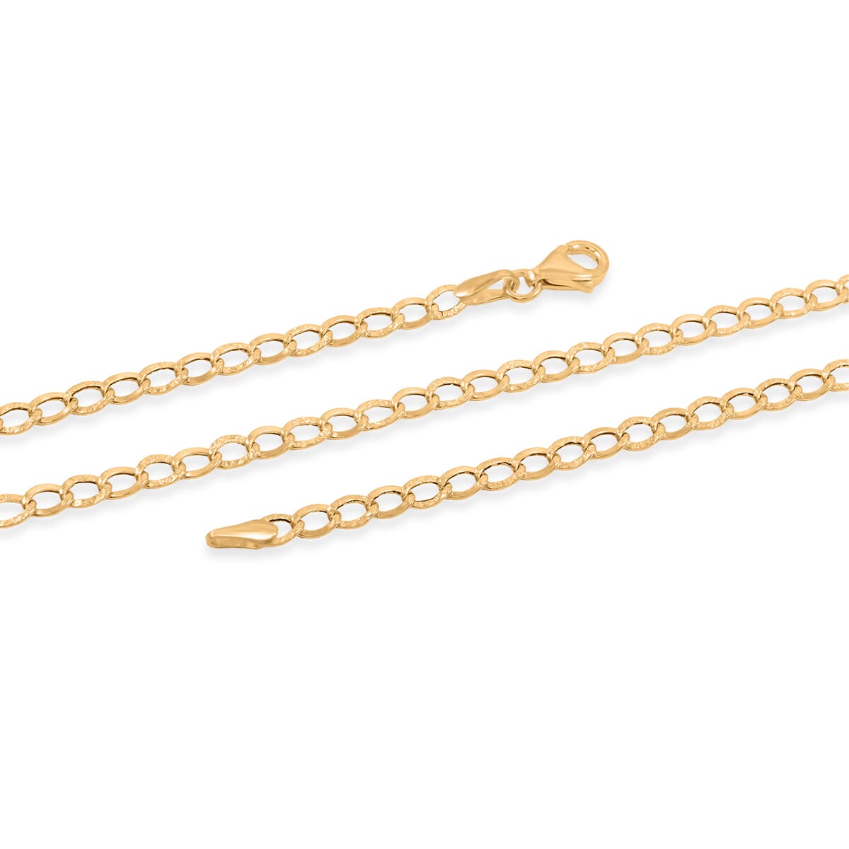 Italian Glitter Grumette Chain Necklace in 10K Yellow Gold 2.45 Grams 20 Inches image number 3
