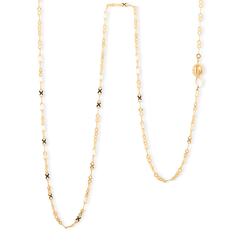 Italian Mirror Valentino Chain Necklace with Magnetic Clasp in 10K Yellow Gold 1.62 Grams 20 Inches