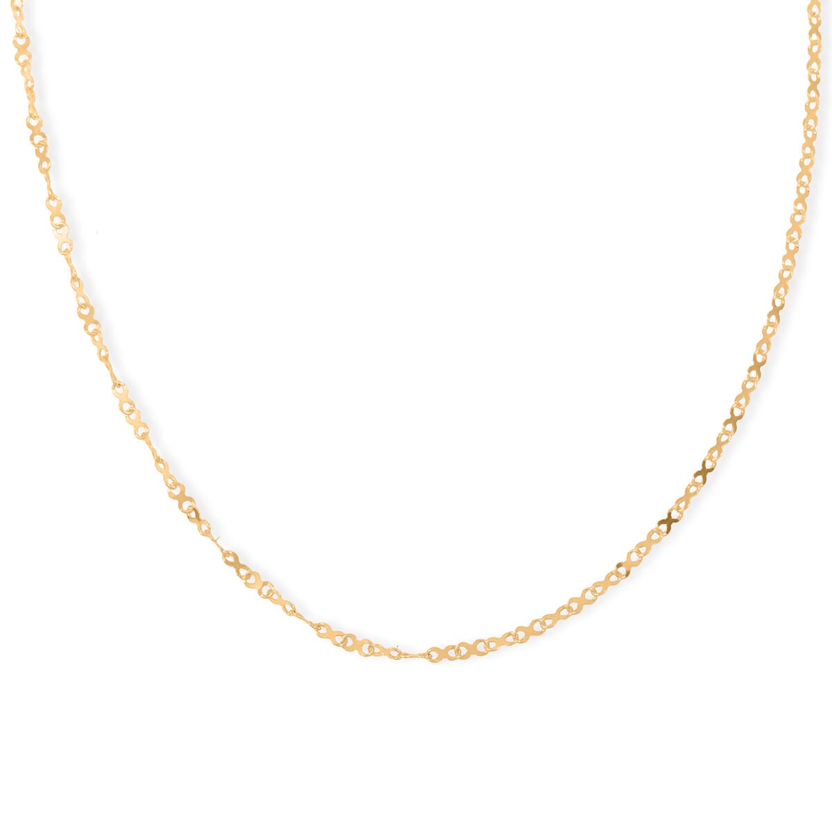 Italian Mirror Valentino Chain Necklace with Magnetic Clasp in 10K Yellow Gold 1.62 Grams 20 Inches image number 1