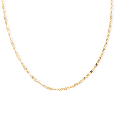 Italian Mirror Valentino Chain Necklace with Magnetic Clasp in 10K Yellow Gold 1.62 Grams 20 Inches