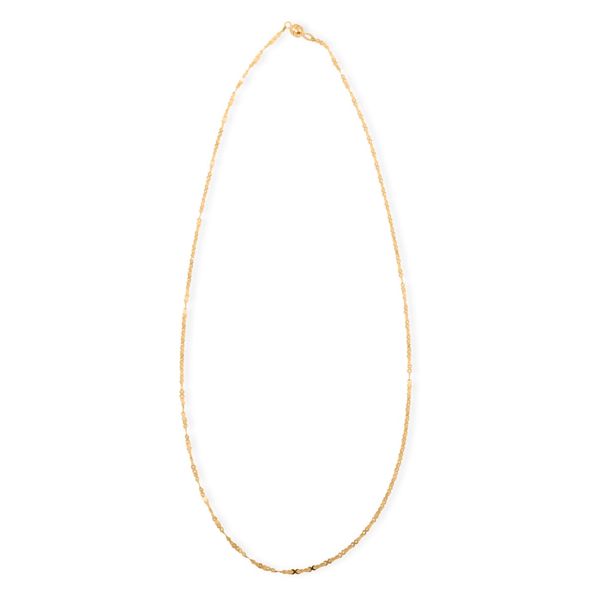 Italian Mirror Valentino Chain Necklace with Magnetic Clasp in 10K Yellow Gold 1.62 Grams 20 Inches image number 3