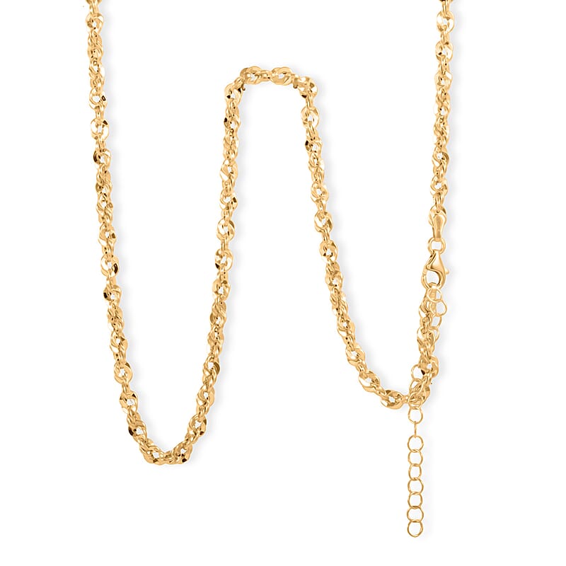 Italian 3.5mm Spirali Rope Chain Necklace in 10K Yellow Gold 4.90 Grams 18 Inches