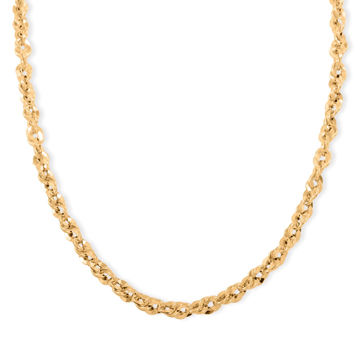 Italian 3.5mm Spirali Rope Chain Necklace in 10K Yellow Gold 4.90 Grams 18 Inches image number 1