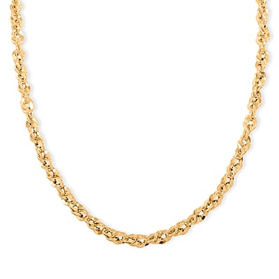 Italian 3.5mm Spirali Rope Chain Necklace in 10K Yellow Gold 4.90 Grams 18 Inches