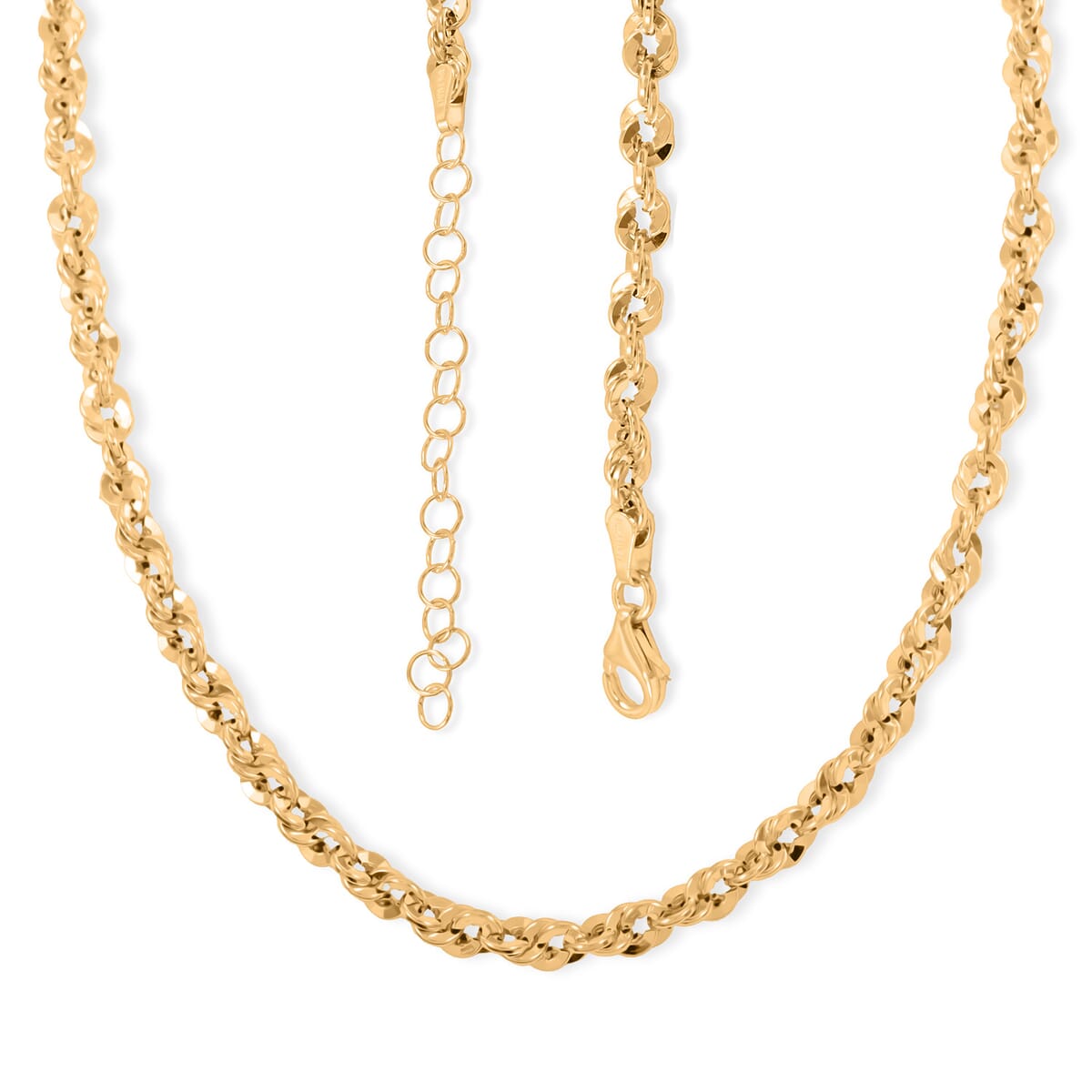 Italian 3.5mm Spirali Rope Chain Necklace in 10K Yellow Gold 4.90 Grams 18 Inches image number 2