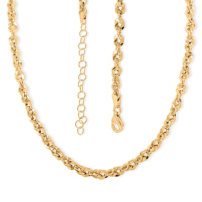 Italian 3.5mm Spirali Rope Chain Necklace in 10K Yellow Gold 4.90 Grams 18 Inches