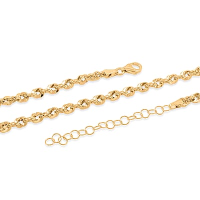 Italian 3.5mm Spirali Rope Chain Necklace in 10K Yellow Gold 4.90 Grams 18 Inches