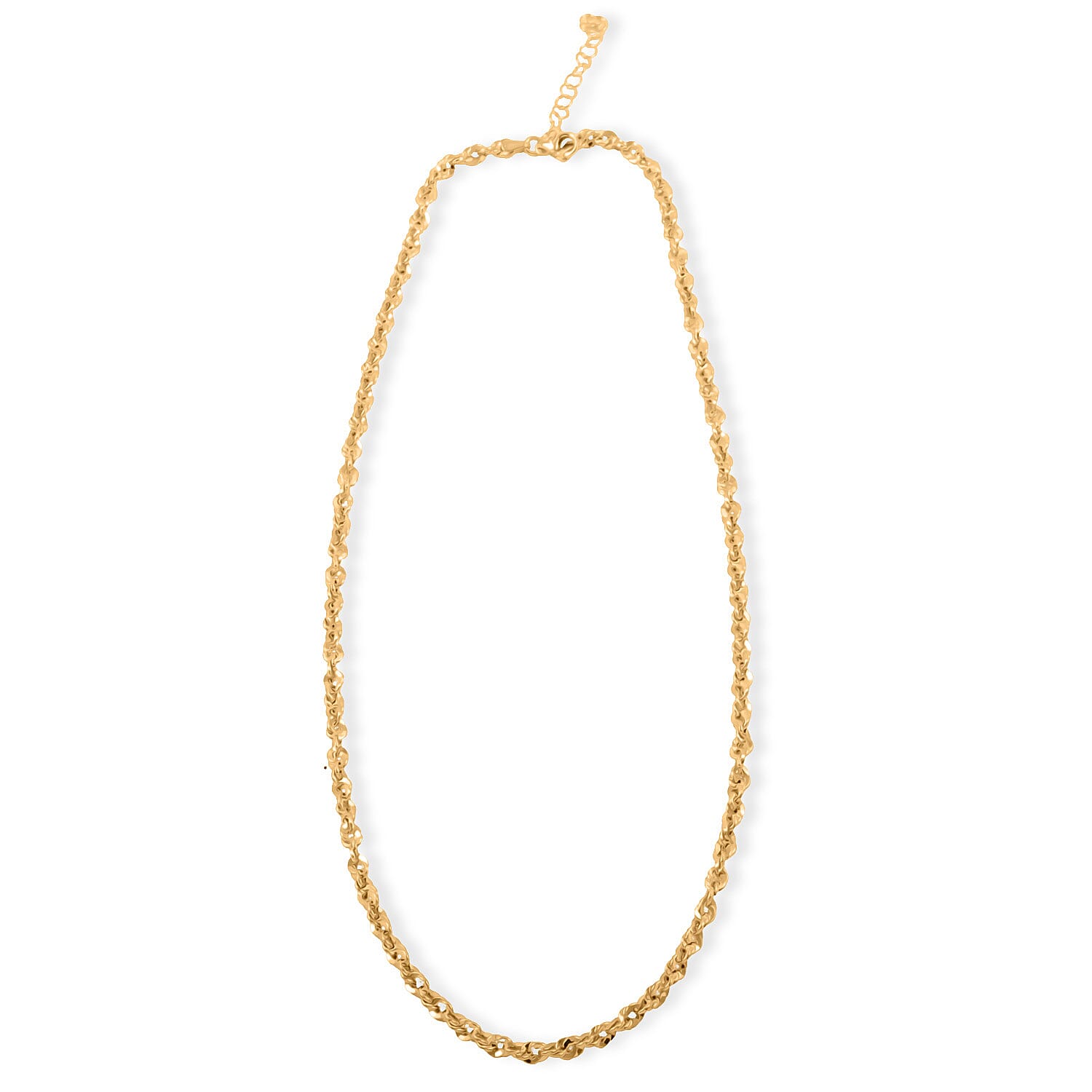 Italian 3.5mm Spirali Rope Chain Necklace in 10K Yellow Gold 4.90 Grams 18 Inches