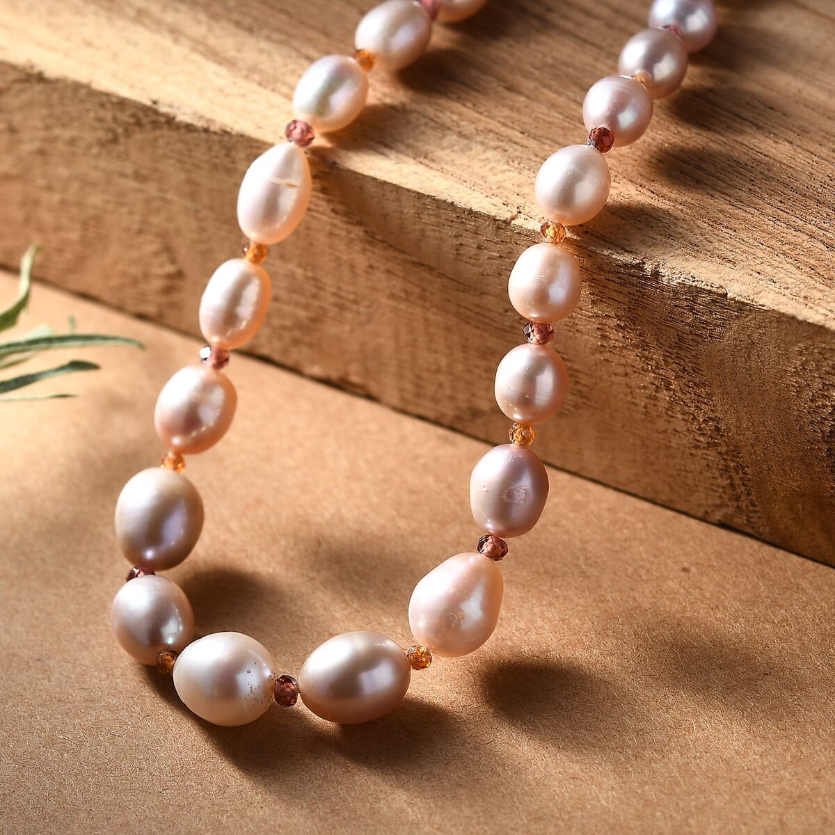Lavender Pearl, Orissa Rhodolite Garnet and Hessonite Garnet 10.00 ctw Necklace in 18K Vermeil YG Over Sterling Silver 18 Inches image number 1