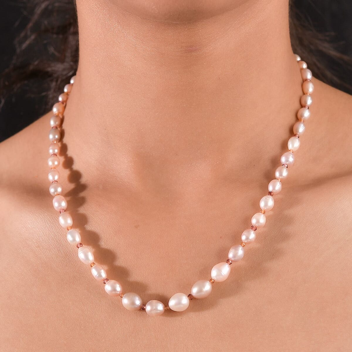 Lavender Pearl, Orissa Rhodolite Garnet and Hessonite Garnet 10.00 ctw Necklace in 18K Vermeil YG Over Sterling Silver 18 Inches image number 2