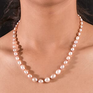 Lavender Pearl, Orissa Rhodolite Garnet and Hessonite Garnet 10.00 ctw Necklace in 18K Vermeil YG Over Sterling Silver 18 Inches