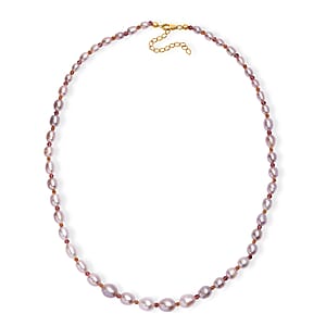 Lavender Pearl, Orissa Rhodolite Garnet and Hessonite Garnet 10.00 ctw Necklace in 18K Vermeil YG Over Sterling Silver 18 Inches