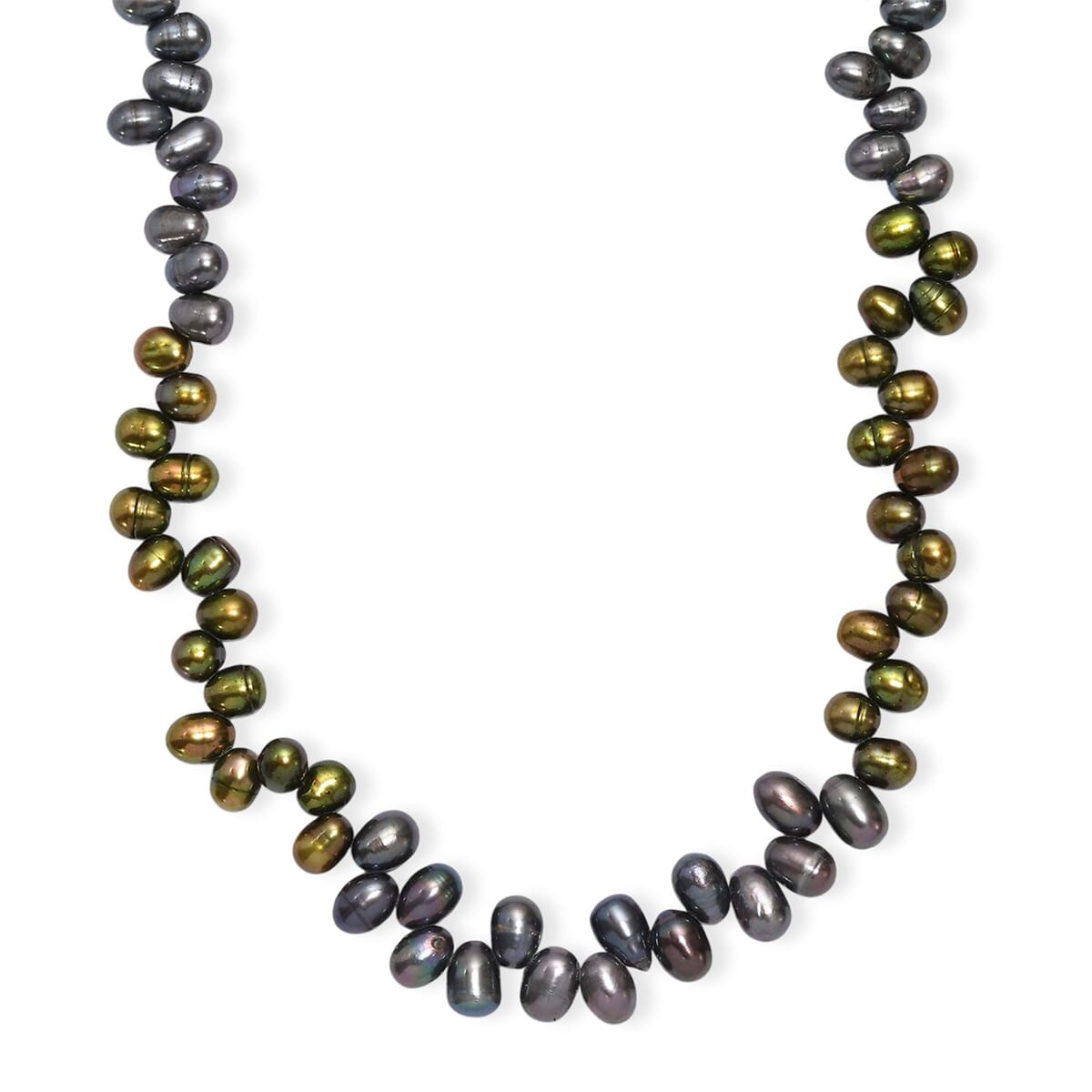 Multi Color Pearl (D) Necklace in Rhodium Over Sterling Silver 18 Inches image number 0