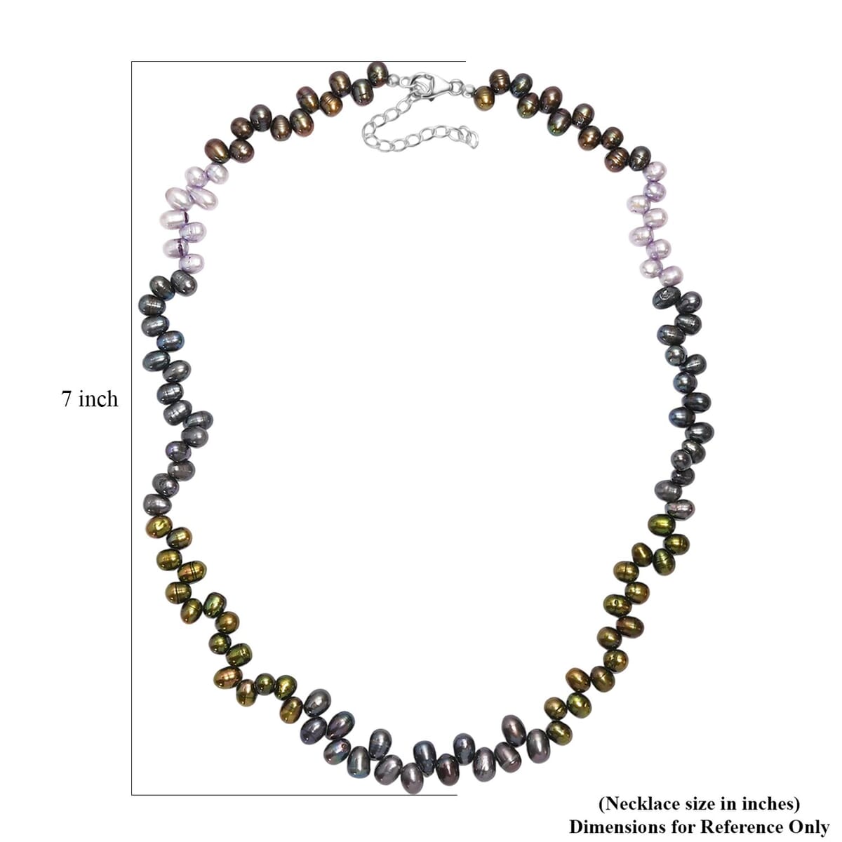 Multi Color Pearl (D) Necklace in Rhodium Over Sterling Silver 18 Inches image number 5