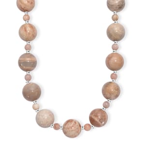 Multi Moonstone 473.00 ctw Beaded Necklace in Platinum Bond 18 Inches