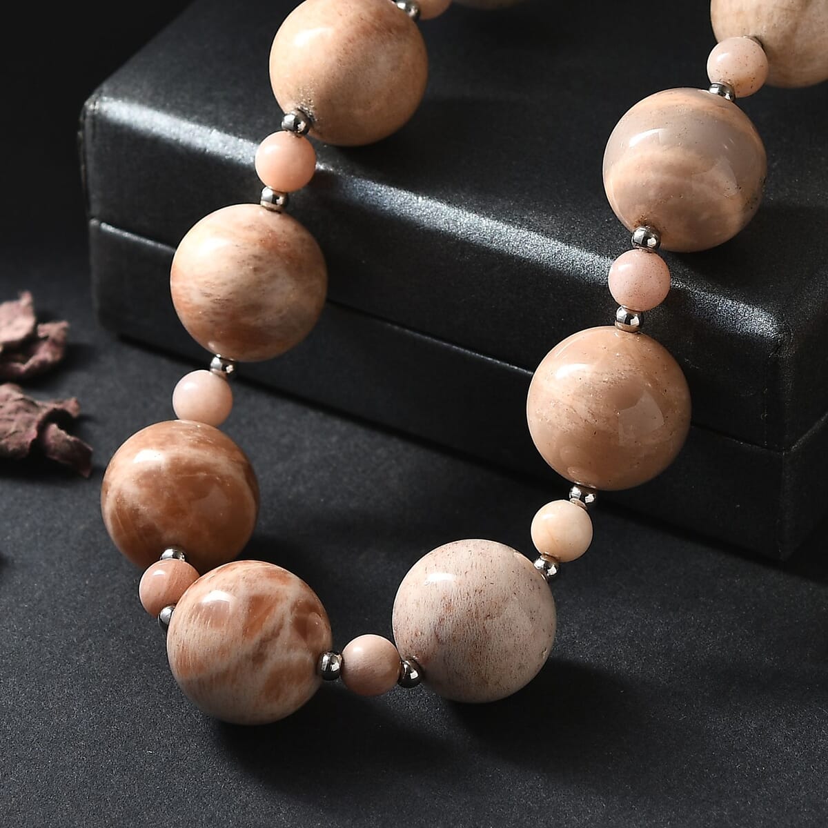 Multi Moonstone 473.00 ctw Beaded Necklace in Platinum Bond 18 Inches image number 1