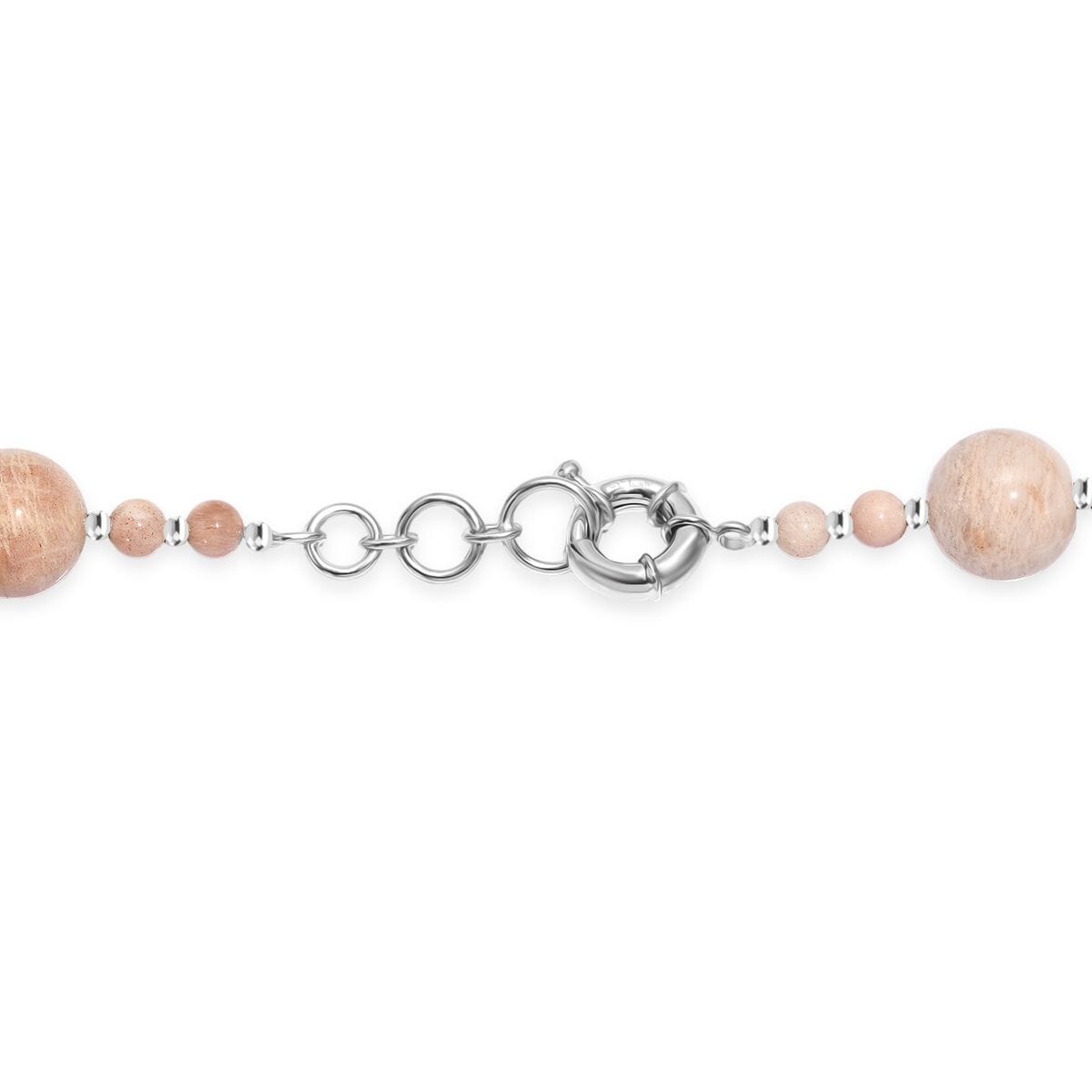 Multi Moonstone 473.00 ctw Beaded Necklace in Platinum Bond 18 Inches image number 4