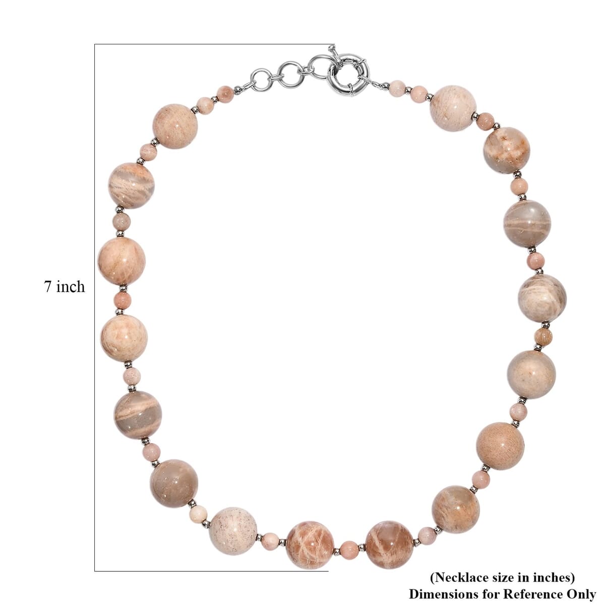 Multi Moonstone 473.00 ctw Beaded Necklace in Platinum Bond 18 Inches image number 5