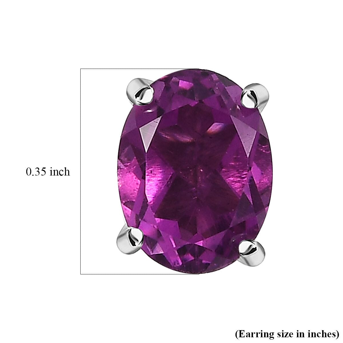 D'Joy African Lilac Quartz (Triplet) 3.00 ctw Stud Earrings in Platinum Over Sterling Silver image number 5