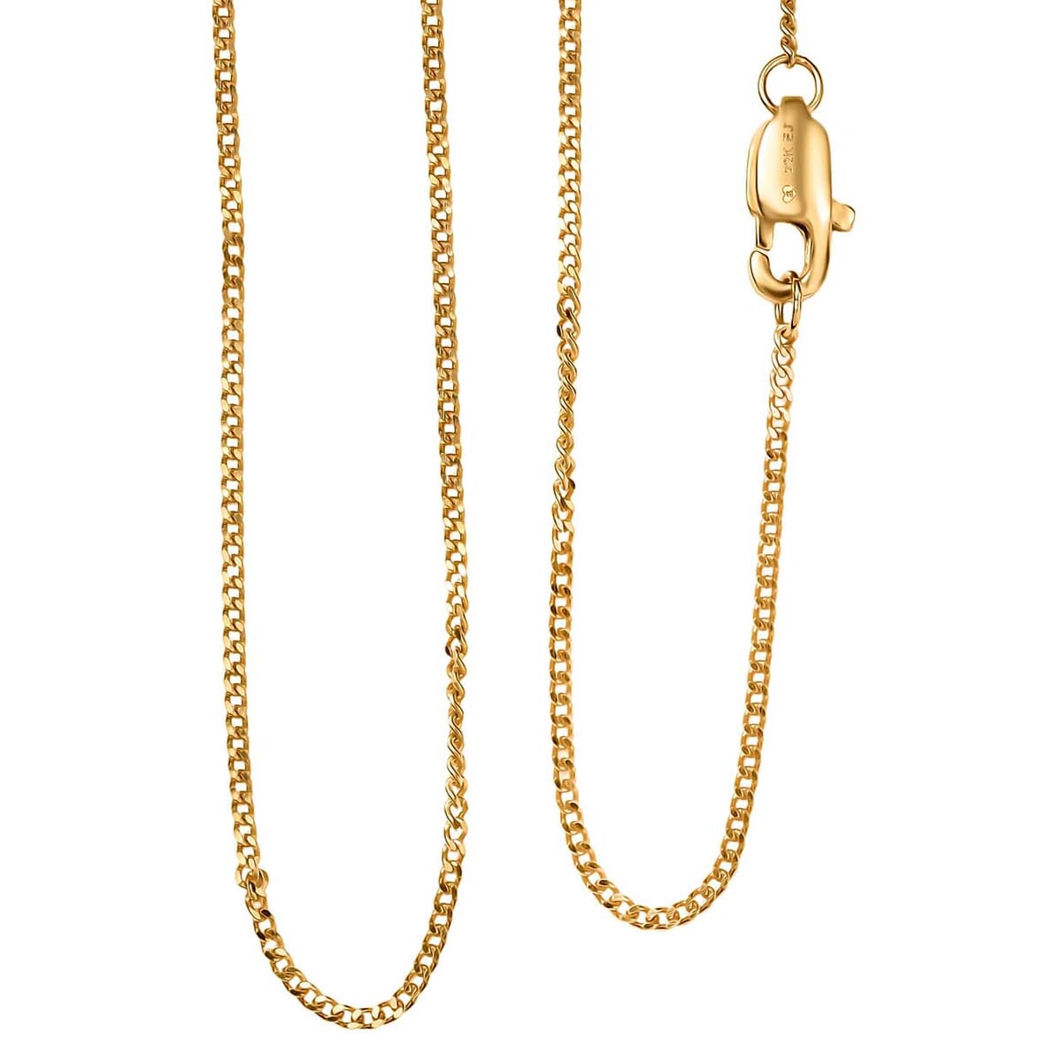22K Yellow Gold Curb Chain Necklace 20 Inches 2.64 Grams image number 0