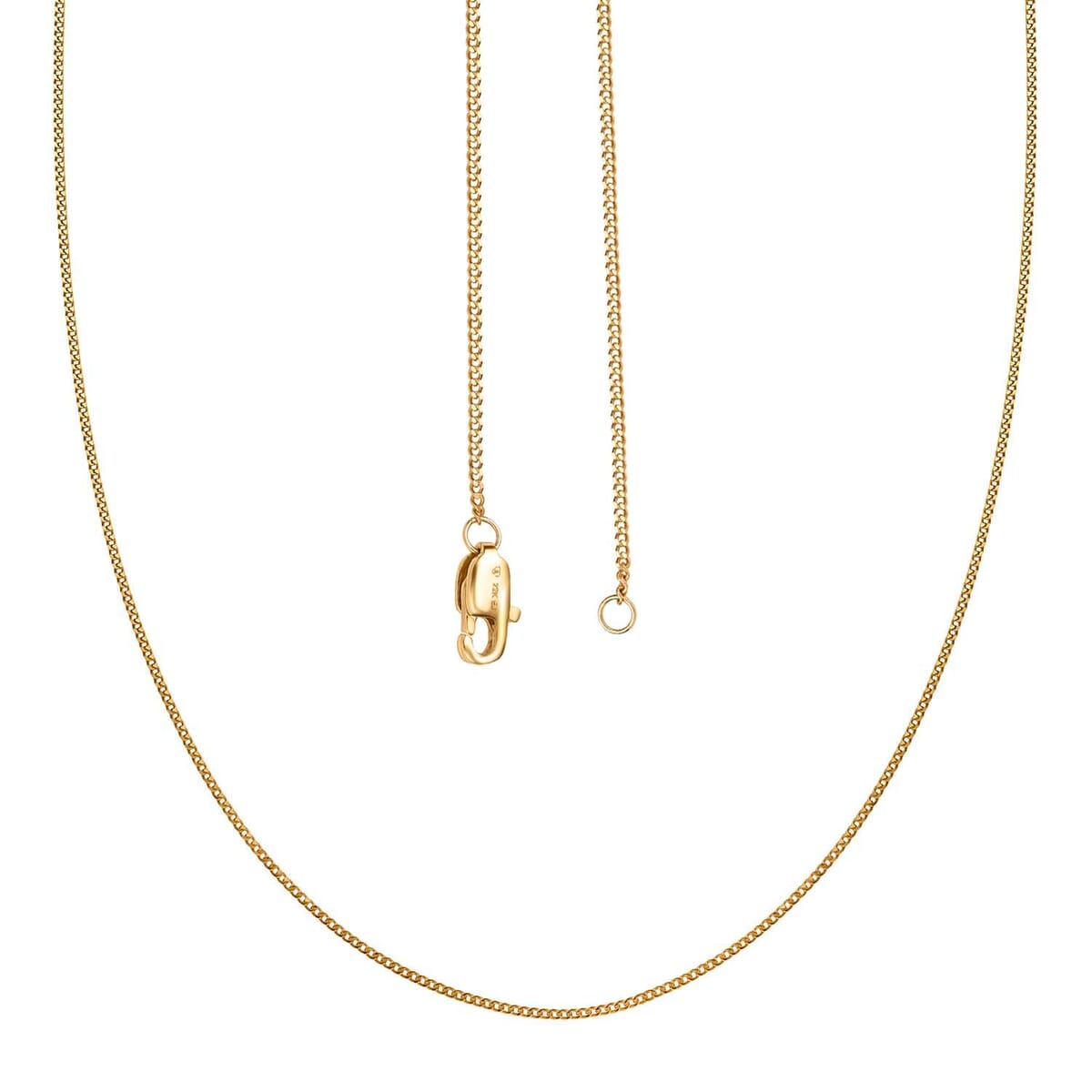 22K Yellow Gold Curb Chain Necklace 20 Inches 2.64 Grams image number 4