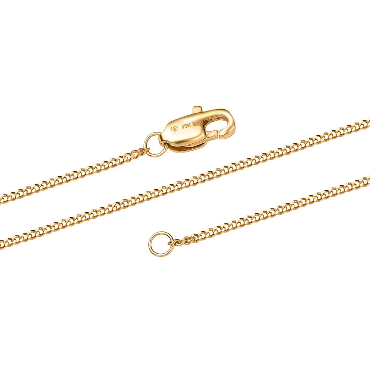 22K Yellow Gold Curb Chain Necklace 20 Inches 2.64 Grams image number 5